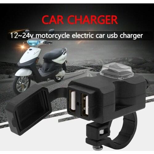 Waterproof Dual Usb 12v Motorcycle Handlebar Charger Socket With Switch And Base, Vehicle Charger, Motorcycle Truck
