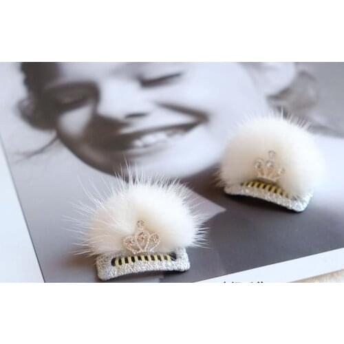 Pet Hairpin Handmade head flower Dog headdress Crown mane ball Hair Accessory Clip Yorkshire Cat Hair Clip 20pcs/lot