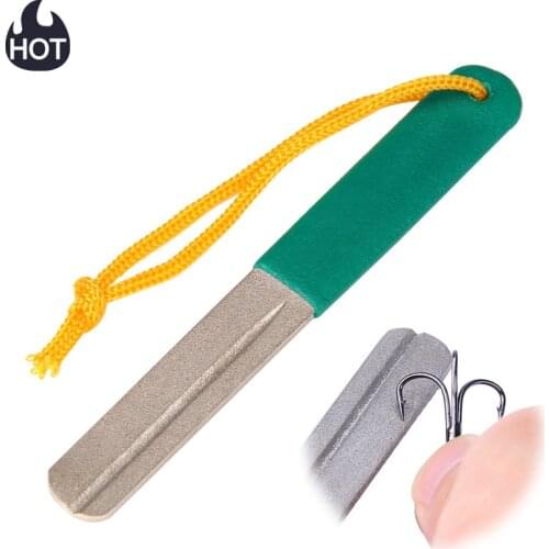 1pcs Fishing Hook Hone Fishhook Sharpening Tackle Sharpener With Grooves Both Sides Sharpening Tool Hooks Sharpener Hone