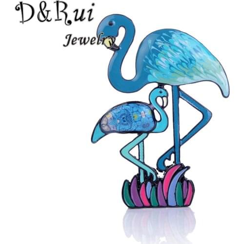 Colored Flamingo Brooch Enamel Fashion Collar Jewelry Accessories Cartoon Animal Brooches Pin For Women Cute Pins Gifts 2019 New