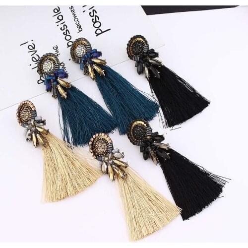 2019 New Brand Ethnic Bohemia Women Earrings Summer Round Resin Tassel Earrings for Women Fashion Jewelry Pendie