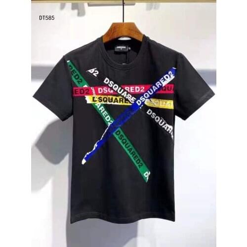 2021 Fashion Trend DSQ2 Tide Brand Mens Printed Short Sleeve DT585