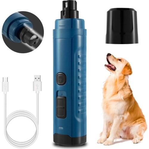 2021 Newest Dog Nail Grinder with 2 LED Light 2 Speed Rechargeable Electric Pet Trimmer Pet Supplies