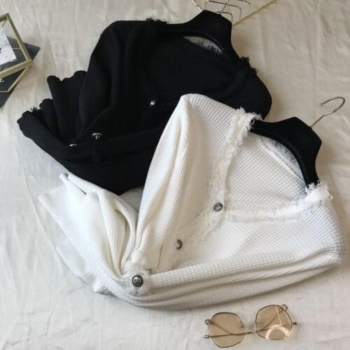 2021 Spring And Autumn New Womens Clothing Style Tassel V-neck Knitted Cardigan Womens Commuter Top