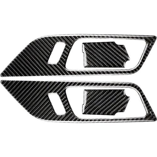 4Pcs Car Carbon Fiber Interior Door Handle Bowl Sticker for Ford Mustang 2015-2017