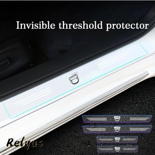 4Pcs Transparent Car Door Sill Protector Threshold Protective Film For Dacia Duster Logan Sandero Stepway 2 Dokker Lodgy
