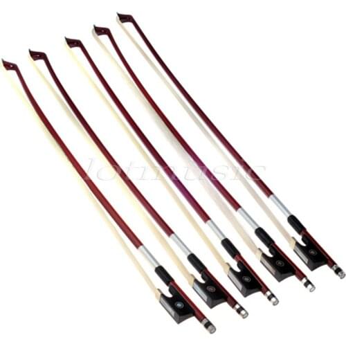 5*REAL HORSE HAIR M0NGOLIAN VIOLIN BOW 4/4,EBONY FROG ,VIOLIN PARTS NEW