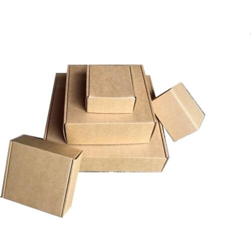 5Pcs/Lot Thickened Kraft Paper Gift Box Brown Corrugated Paper Box DIY Crafts Packaging Boxes Jewelry Cardboard Box 16 sizes
