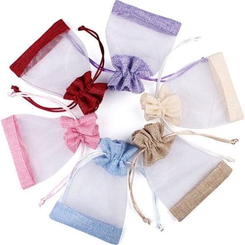 50 Pcs / Lot Organza Jewelry Bags Pouch Organza Drawstring Bag Jewelry Packaging For Jewelry Pouches Jewellery Bag Drop Shipping