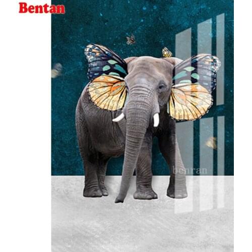 5D Diamond Painting Nordic style elephant butterfly abstract Full Square round drill Mosaic Cross Stitch kit Diamond Embroidery