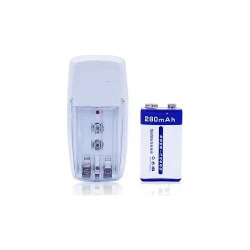 Free shipping 1pcs 9V 280mAh ni-mh battery and 1pcs charger Rechargeable batteries and charger set