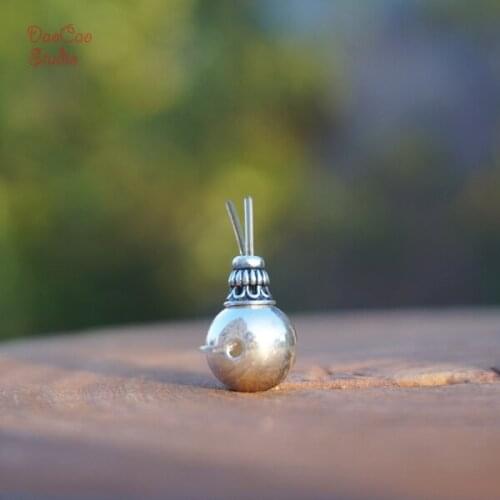 10mm * 5 * 925 Sterling Silver Guru Beads 3 Holes Smooth Round Loose Mala Beads Japa Bead Bracelet Earrings Jewelry Findings DIY