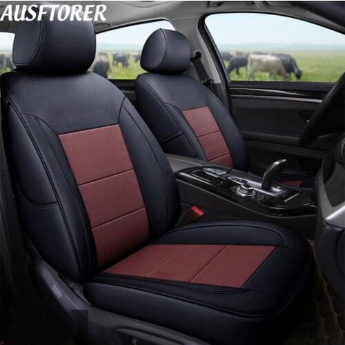 AUSFTORER Cowhide Automotive Seat Covers for Toyota Estima Previa Seat Cover Car Cushion 7 & 8 Seats Leather Support Accessories