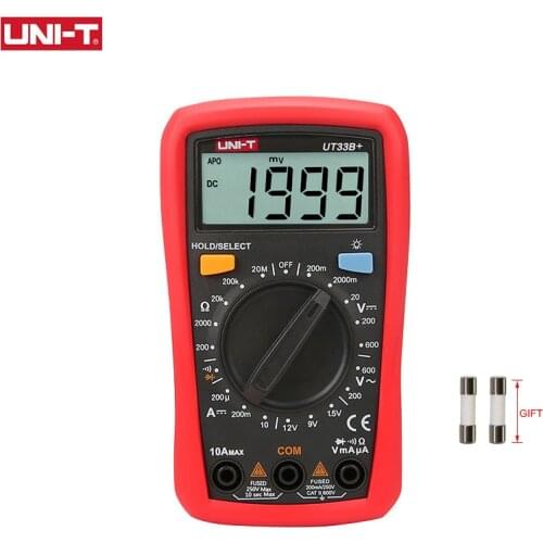 UNIT UT33B+ Mini Digital Multimeter AC DC Voltmeter Ammeter 2000 Counts Battery Test Meter Multitester Resistance ohm Tester
