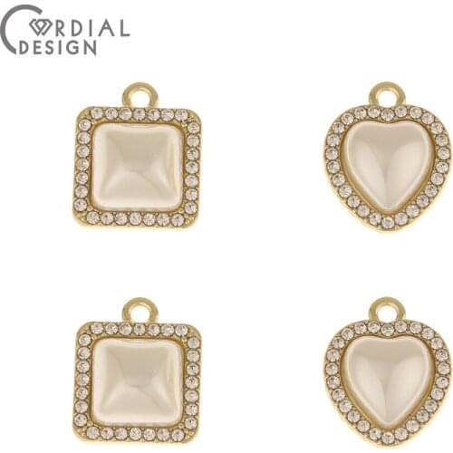 Cordial Design 50Pcs Jewelry Accessories/Imitation Pearl/Geometry Shape/Pendants/Rhinestone Charms/Jewelry Findings Components