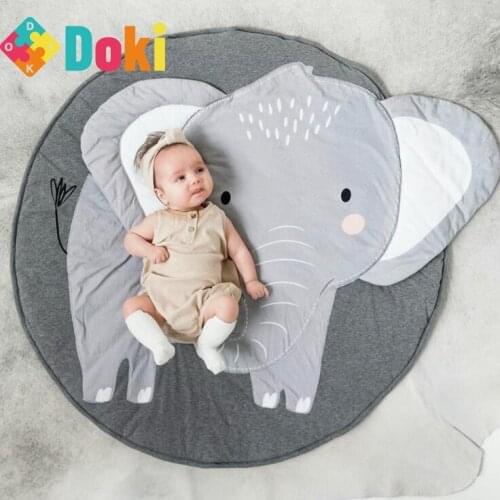 Childrens Mat Baby Play Mat Carpet Creative Dlephant Cat Round Cotton Animal Playmat Newborn Crawling Blanket Baby Floor Mat