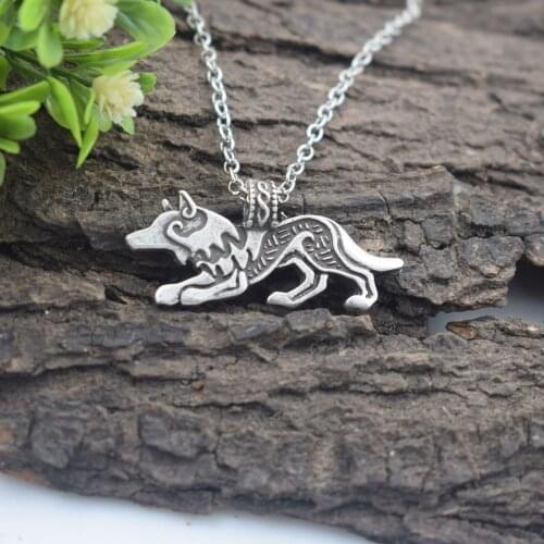 Sanlan Norse viking wolf necklace