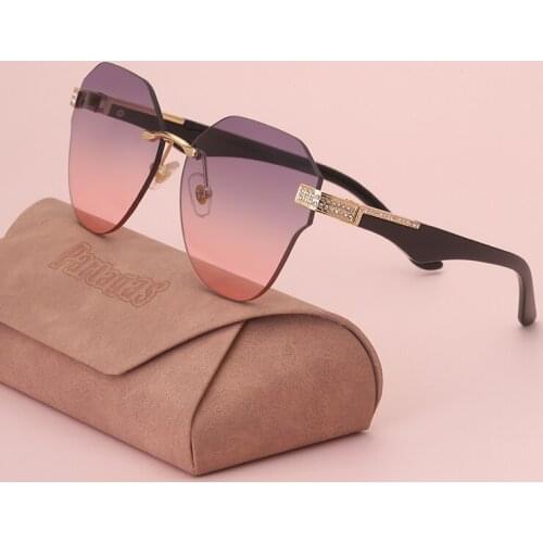2021 new frameless diamond sunglasses womens fashion irregular cut sunglasses ladies trend 1282
