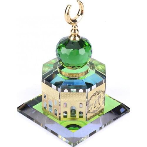 Decoration Home Decoration Accessories Muslim Crystal Gilded Al-Aqsa Mosque Miniature Model Islamic Building Gift Home