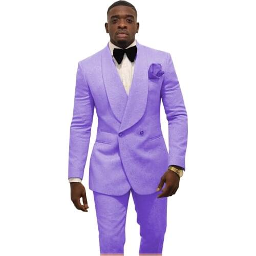 Man Suits 2 Pieces Formal Slim Jacket Shawl Lapel White Black Champange Custom Suit Tuxedos For Wedding Groom(Blazer+Pants)