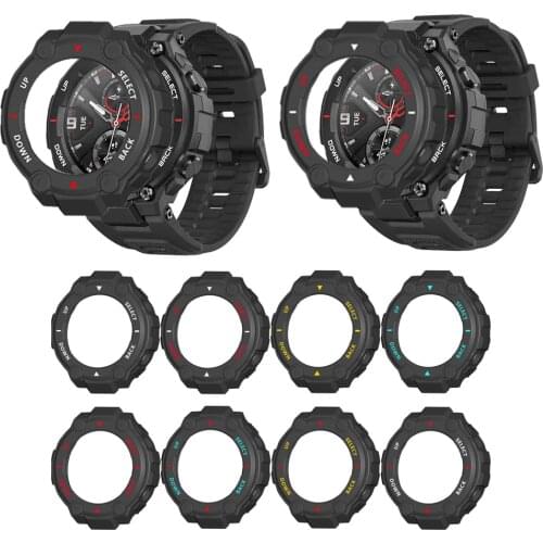 TPU Soft Glass Screen Protector Case Shell Full Edge Frame For Amazfit T-rex/Trex Pro Sport Smart Watch Protective Bumper Cover