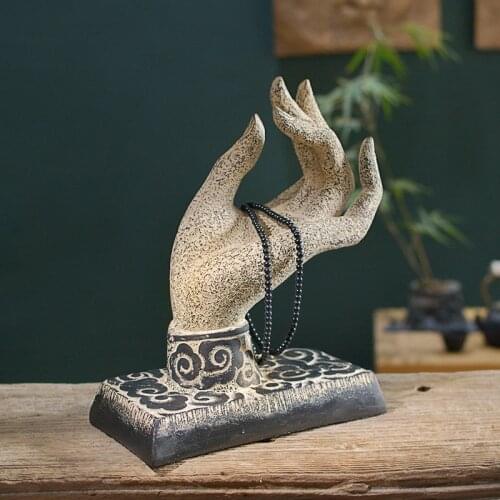 New Chinese Style Living Room Antique Style Home Decoration Retro Chinese Style Art Zen Space Tea Room Buddha Hand Decoration