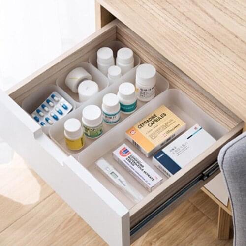 1Pcs Plastic Transparent Drawer Makeup Organizer DIY Desktop Cosmetic Sundries Storage Box Kitchen Fruit and Vegetable Container