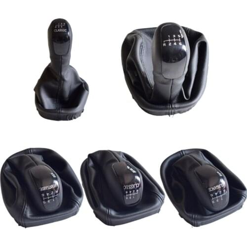 50LC Gearshift Lever Knob Stick Shifter Leather Gaitor Boot Dustproof Cover for Mercedes Bens C-Class W203 S203 5 6 Speed