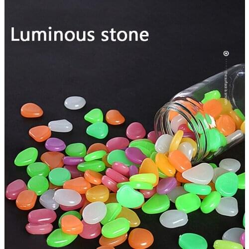 Garden Decor Glowing Stones Fluorescent Dark Decoration Pebble Outdoor Fish Tank Decorative Pebbles Rock Aquarium Mixed Color
