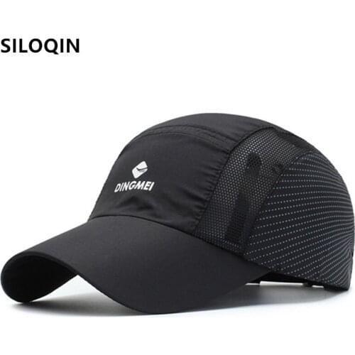 SILOQIN Adjustable Size Men Women Mesh Cap Summer Breathable Baseball Cap Snapback Hats Couple Sports Caps Male Bone Tongue Cap