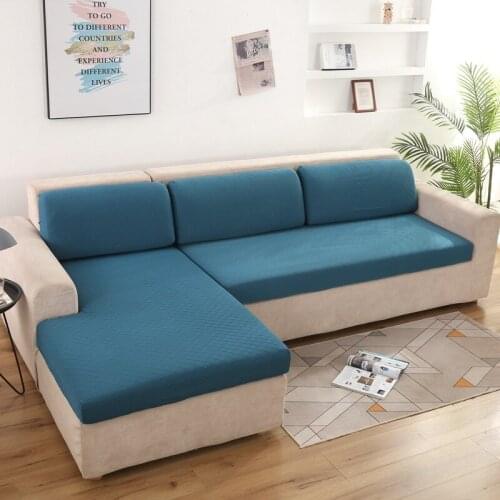 Universal Sofa Cover Elastic Cover Slipcovers for Chaise Solid Color Corner Sofa Covers 4 Seater Stretchable Elastic Sofa Covers
