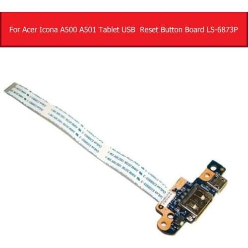 USB Board and Cable For Acer Icona A500 A501 Genuine Tablet USB Reset Button Board Cable LS-6873P GOOD WORKS