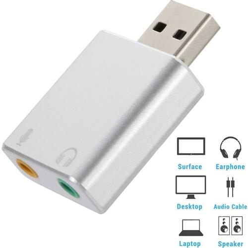 External USB Sound Card HIFI Magic Voice 7.1CH Microphone-in Audio-out Port Free Drive Plug Sound Card Adapter Soundcard