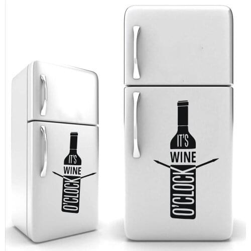 YOYOYU Its Wine O' Clock Wine Bottle fridge Art Design Kitchen House Decor beer bottle stickers Freezer Woman Kingdom declas