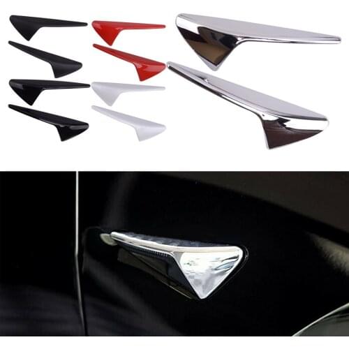 CITALL 1 Pair Car Side Camera Protection Cover Trim Sticker Fit for Tesla Model 3 X S Bright