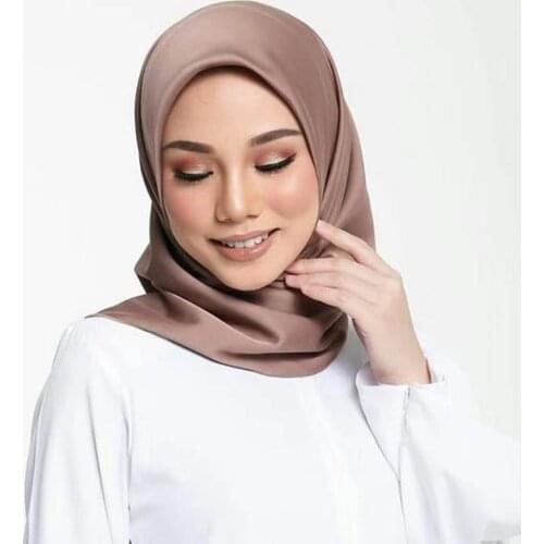 Women Headscarf Square Soft Imitation Silk Solid Color Scarf Head Wrap Shawl New Female Headwear Accessories Party