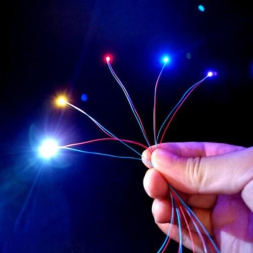 10Pcs 3V Red Flash LED Light DIY Flash Light Layout Train with Wire Bright LED Lighting for Train Garden Model Diorama Kit