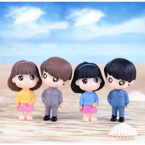 2pcs Boy Girl Figures Lover Moss Micro World Bonsai Garden Small Ornaments Landscape Miniature Garden Decorations