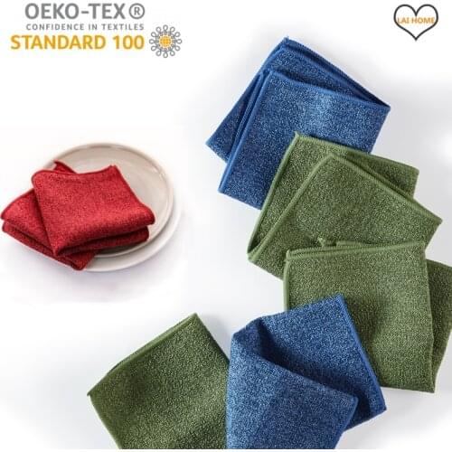 3PCS Set kitchen towel microfiber cleaning cloth Veggie & Fruit scrub cloth double-sided scouring pad metal polish clean cloths