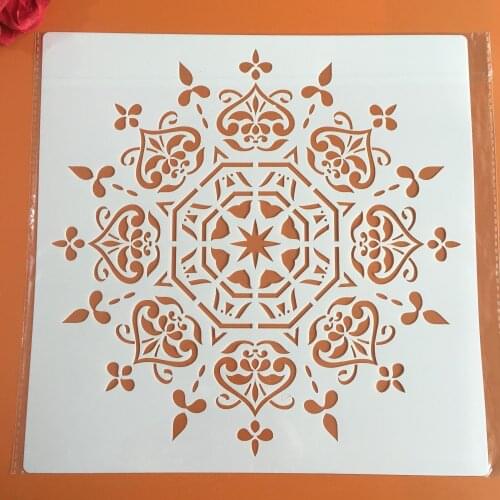 30 *30cm size diy craft mandala mold for painting stencils stamped photo album embossed paper card on wood, fabric,wall stencil