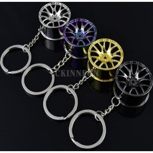 400Pcs/Lot Car Keychain Wheel Tire Styling Creative Mini Car Key Ring Auto Car Key Chain Keyring for BMW VW Honda Ford