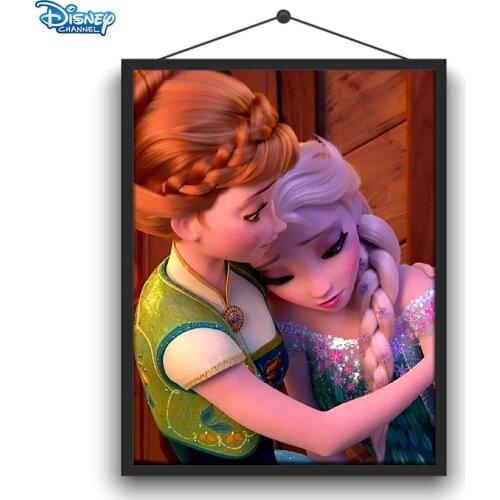 Disney 5D DIY Diamond Painting Frozen Aisha and Anna Duotu Full Circle Sticker Diamond Embroidery Handicraft Home Decoration