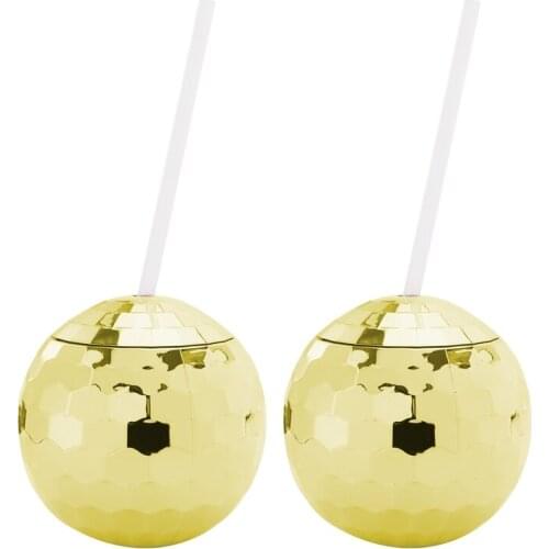 Disco Flash Ball Cocktail Cup Nightclub Bar Party Flashlight Straw Wine Glass Drinking Syrup Tea Bottle