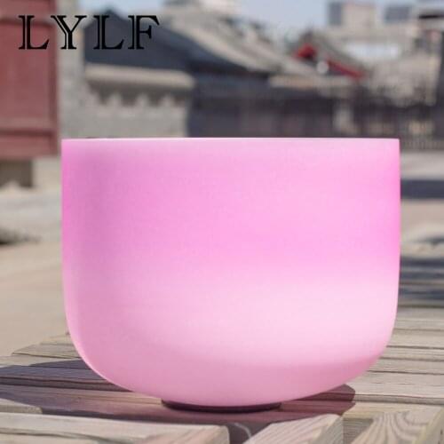 10 Inch Pink Light Pink Quartz Crystal Singing Bowl C D E F G A B Chakra Meditation