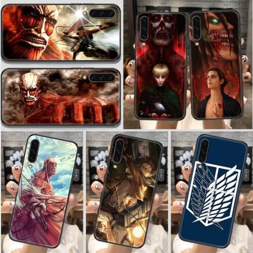 Attack on Titan Phone Case For Samsung Galaxy A 10 12 20E 21S 30 32 40 50 51 52 70 71 72 5 6 7 2016 2018 black silicone bumper
