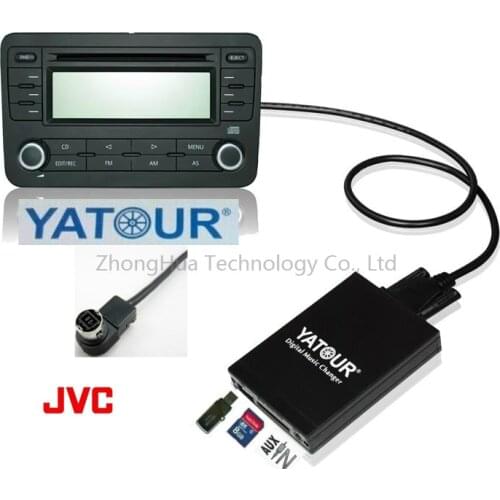 Yatour Digital Music Car Audio USB Stereo Adapter MP3 AUX Bluetooth for JVC Head units interface CD Changer player