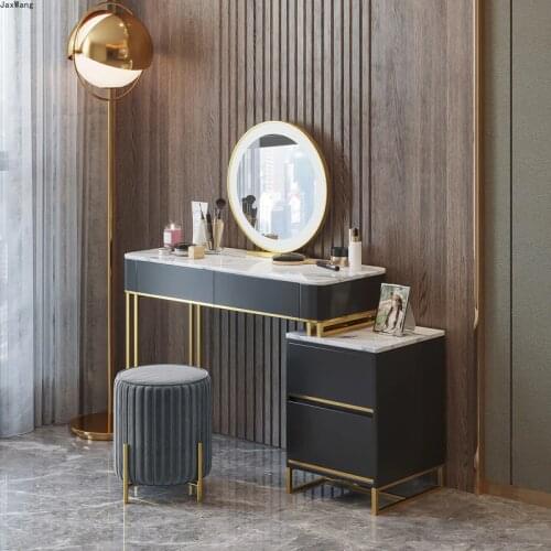 Home Dressers Multifunctional Dressing Table Ins Girls Bedroom Dressing Table and Chairs Creative Solid Wood Dressing Table