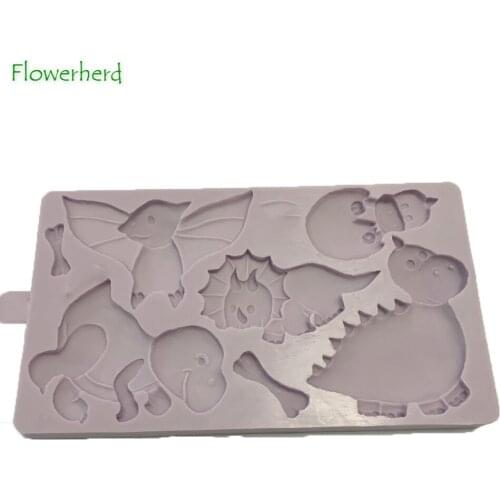 Dinosaur Cookie Mould Dinosaur Silicone Mold Cake Decoration Accessories Baking Tools for Cake Sugarpaste Modelling Flower Paste