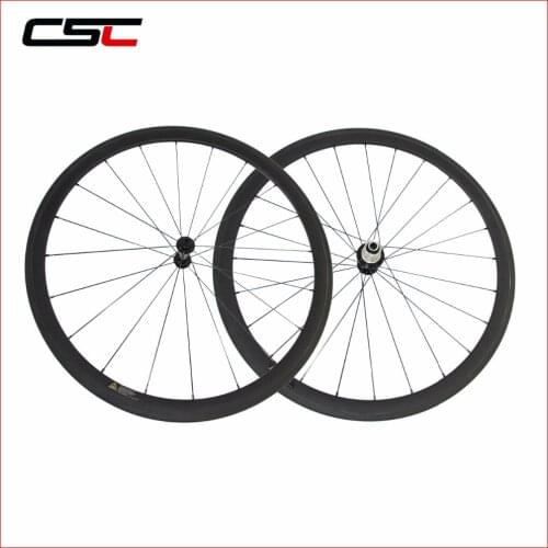 CSC Carbon Wheels 25mm Width 38mm Clincher Carbon Wheelset Tubeless with Powerway R13 hub