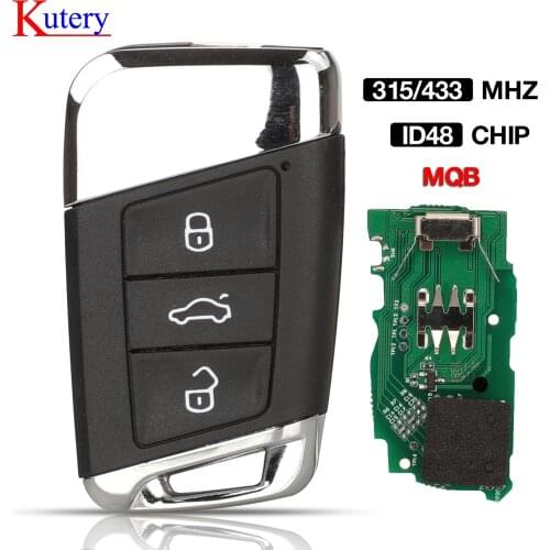 Kutery FOB 315/434MHz ID48 CHIP FOR VOLKSWAGEN MAGOTAN SUPERB A7 PASSAT B8 2015-2018, 3G0959752